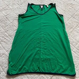 Banana Republic V-Neck Sleeveless Jade Blue Ponte Mini Dress Women's Size‎ L